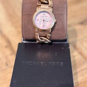 Used, Michael Kors Rose Gold Watch with Pink Dial